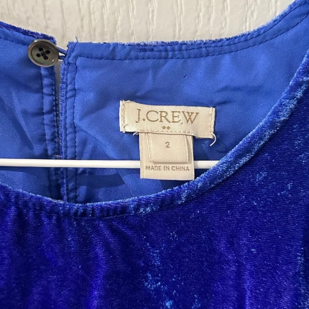 J.Crew Blue Velvet Drapey Peplum Sleeveless Blouse Top
